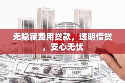 太平无隐藏费用贷款，透明借贷，安心无忧