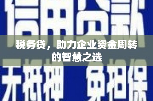 太平税务贷，助力企业资金周转的智慧之选