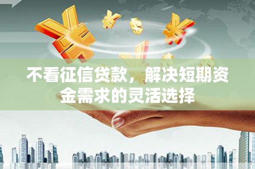 太平不看征信贷款，解决短期资金需求的灵活选择