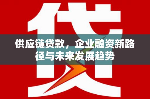 太平供应链贷款，企业融资新路径与未来发展趋势