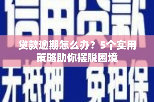 太平贷款逾期怎么办？5个实用策略助你摆脱困境