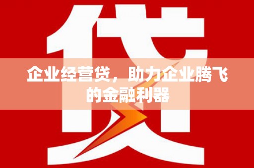 太平企业经营贷，助力企业腾飞的金融利器