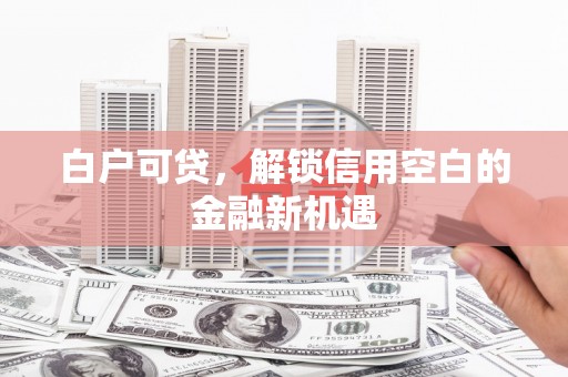 太平白户可贷，解锁信用空白的金融新机遇