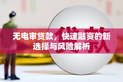 太平无电审贷款，快速融资的新选择与风险解析