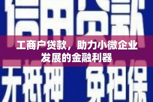 太平工商户贷款，助力小微企业发展的金融利器