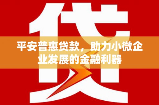 太平平安普惠贷款，助力小微企业发展的金融利器
