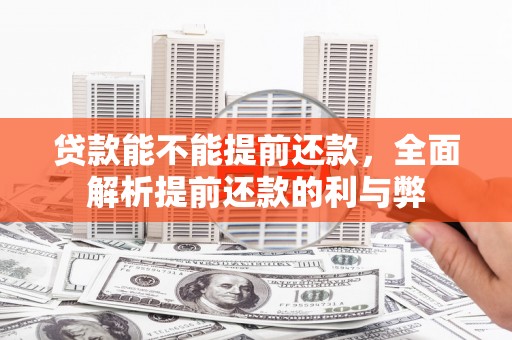 太平贷款能不能提前还款，全面解析提前还款的利与弊