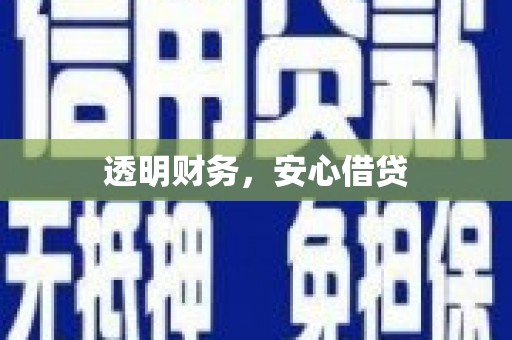太平透明财务，安心借贷