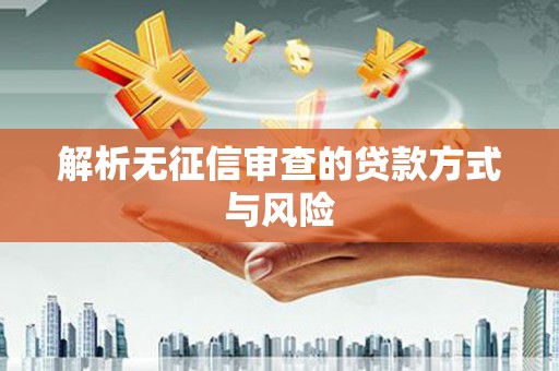 太平解析无征信审查的贷款方式与风险